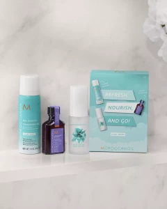 Moroccanoil zestaw refresh- odświeżenie, odżywienie i gotowe, zestaw do pielęgnacji do włosów jasnych
