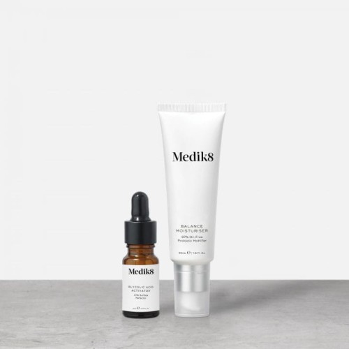 Medik8 Balance Moisturiser with Glycolic Acid ZESTAW Probiotyczny krem matujący z kwasami AHA 50 ml + Aktywator 1 szt.jpg